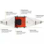 Foldable Kayak Lake : Lightweight, Portable and Stable - Lake and River Kayaks. (White)
