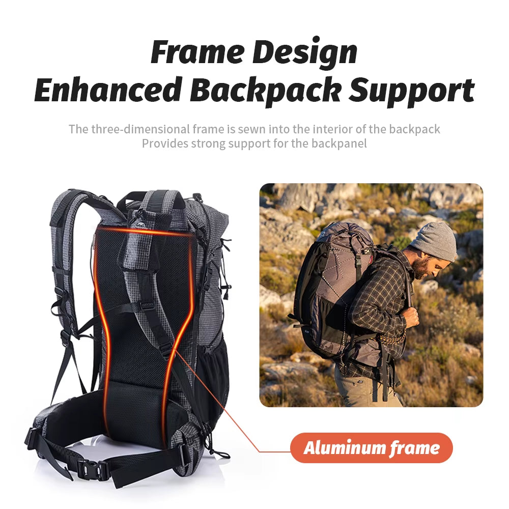 Men'S Backpack 40L Climbing Backpack Travel Shoulder Bag Fishing Trekking Rucksack Camping Hiking Backpack with Cover