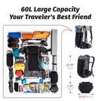 Men'S Backpack 40L Climbing Backpack Travel Shoulder Bag Fishing Trekking Rucksack Camping Hiking Backpack with Cover