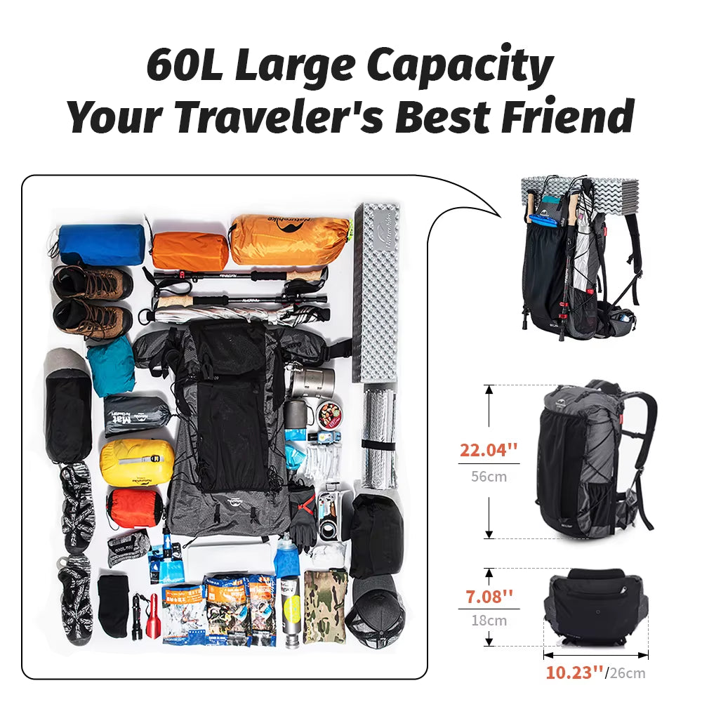 Men'S Backpack 40L Climbing Backpack Travel Shoulder Bag Fishing Trekking Rucksack Camping Hiking Backpack with Cover