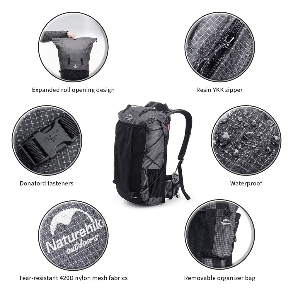 Men'S Backpack 40L Climbing Backpack Travel Shoulder Bag Fishing Trekking Rucksack Camping Hiking Backpack with Cover