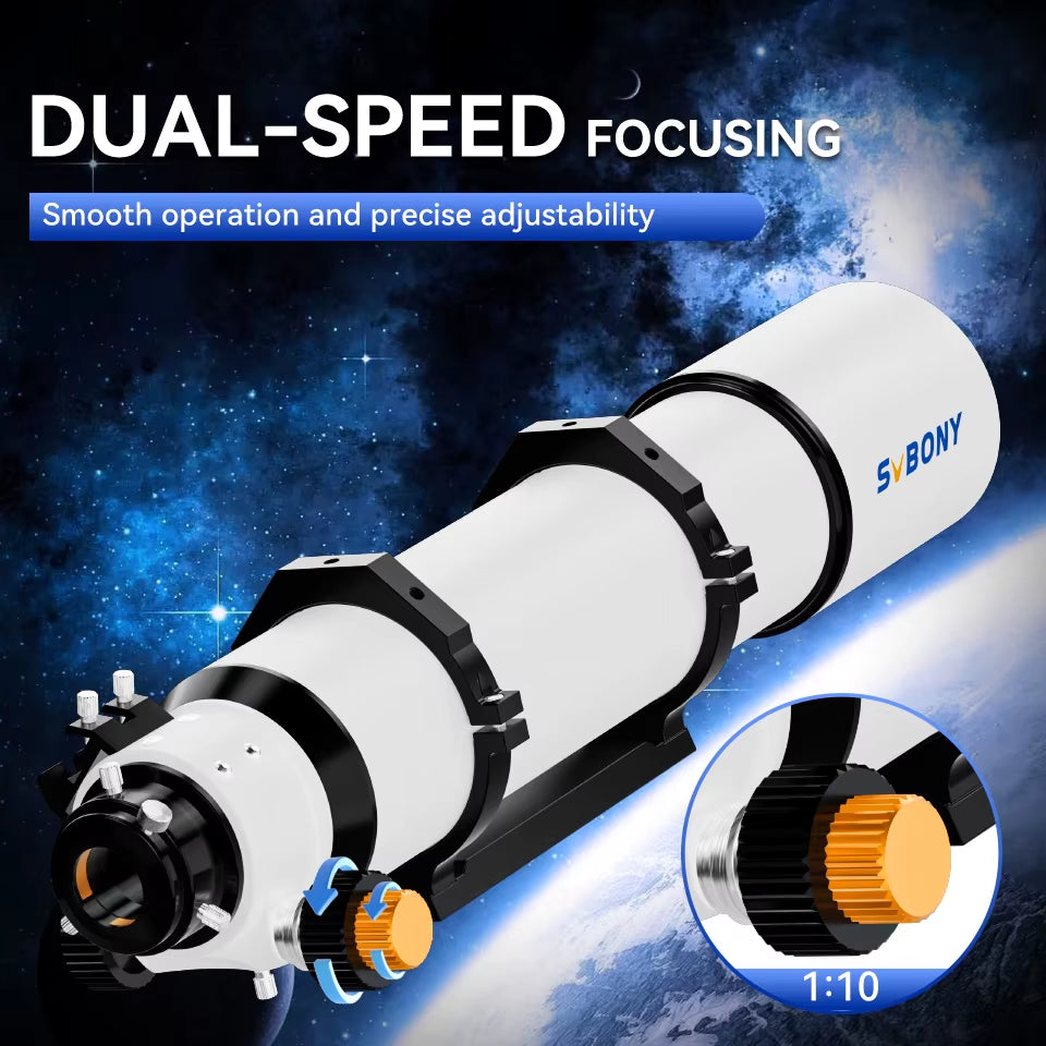 SV48P 102Mm Achromatic Telescope Refractor Astronomical Telescope Set for Deep Sky Photography Astronomical Observation